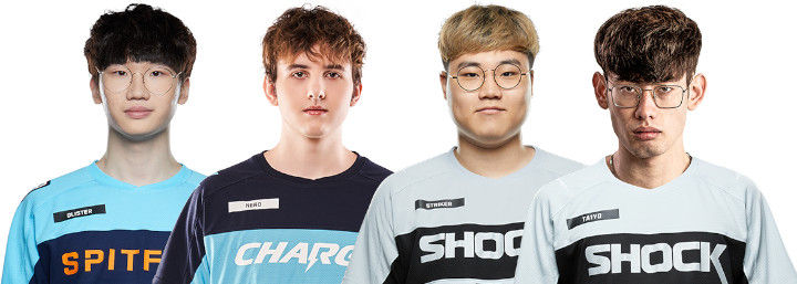 Pictured from left to right. Lim 'Glister' Gil-seong, Charlie 'nero' Zwarg, Kwan 'Striker' Nam-joo and Sean Taiyo 'ta1yo' Henderson