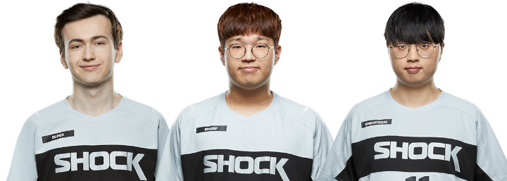 Pictured from left to right. Matthew 'Super' DeLisi, Yoo 'Smurf' Myeong-Hwan and Choi 'ChoiHyoBin' Hyo-Bin